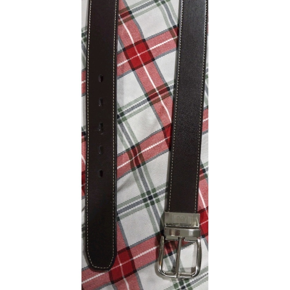 Lee Reversible Dark Brown/ Cognac, BONDED LEATHER, BELT SIZE 38 - Picture 6 of 6